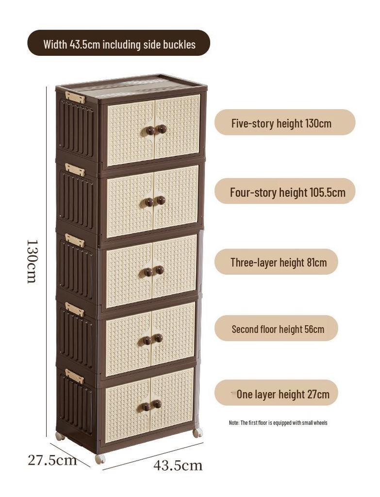 Vintage Style Folding Clothing Storage Cabinet, Thickened Multi-layer Design, Large Capacity, No Installation Required for Home Bedroom.
