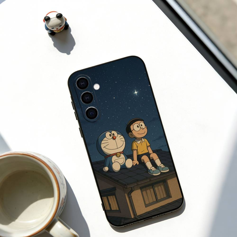 Nobita Nobi Phone Case For Samsung Galaxy A73,A72,A71,A70,A53,A52,A51,Soft Black Cover