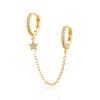 925 Silver Needle Long Chain Stud Earrings For Women Exquisite Zircon Geometric Tassel Pendant Earrings Luxury Jewelry