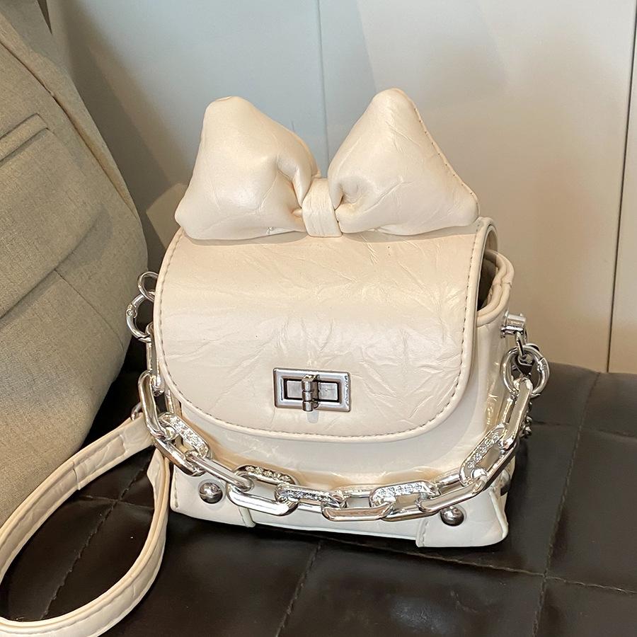 Bag New Versatile Chain Crossbody Bag Bow Shoulder Small Square Bag