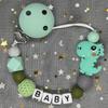 Free Personalised BPA Free Silicone Baad Dummy DIY Silicone Baby Pacifier Custom Clip Name Colorful Pacifier Chain Teething Gift