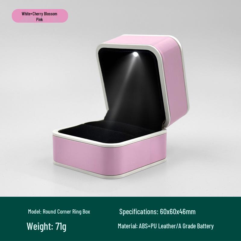 Creative LED Light Jewelry Ring Box with Illuminated Display