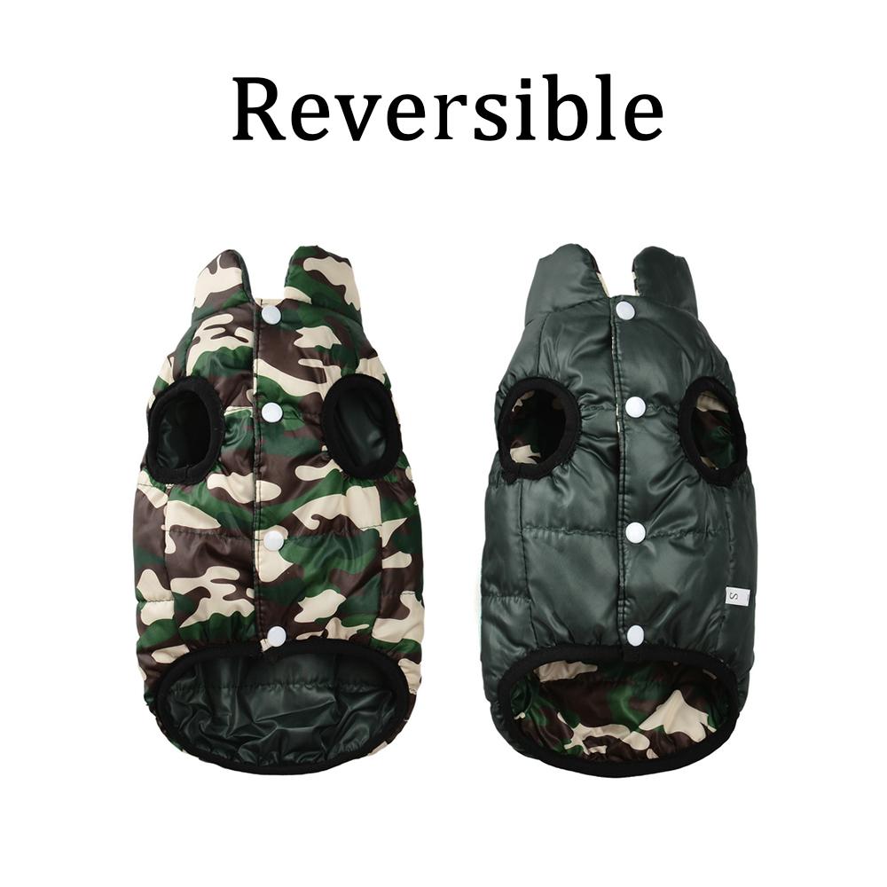 Gemütliche Haustierkleidung Wendbare Hunde Weste Für Kleine Mittelgroße Hunde Katze Winter Winddicht Welpen Knopfjacke Mantel Yorkie Schnauzer Outfit