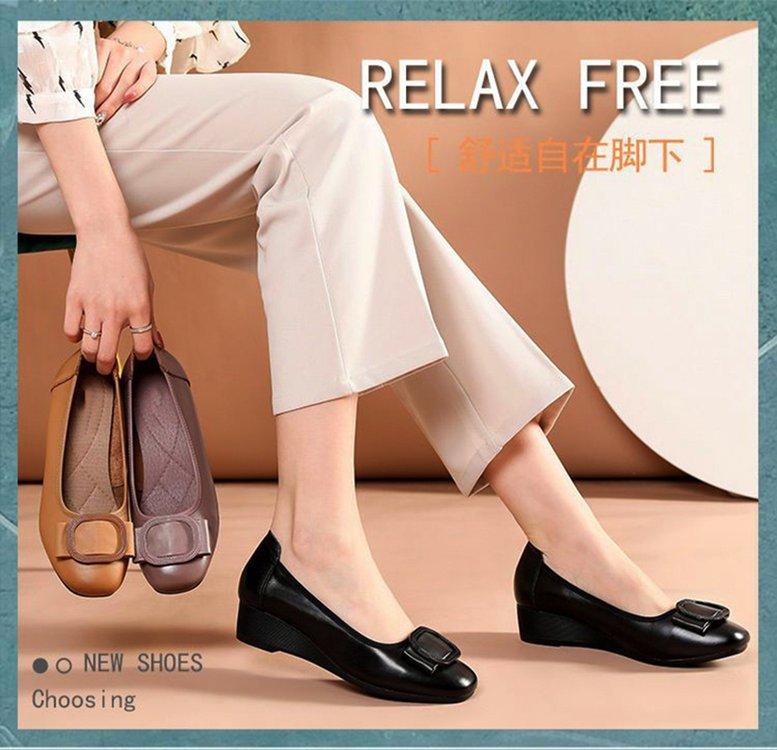 Flat-soled Single Shoes Women's Soft-soled Young Mother Shoes 2025 Autumn Fashion Doudou Shoes Super Soft Not Tired Feet Leather Shoes Women