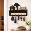 CraftVatika Cabides de Chave para Parede com Prateleira Porta-Chaves, Suporte de Chaveiro Decorativo Montado na Parede Organizador de Chaves de Madeira