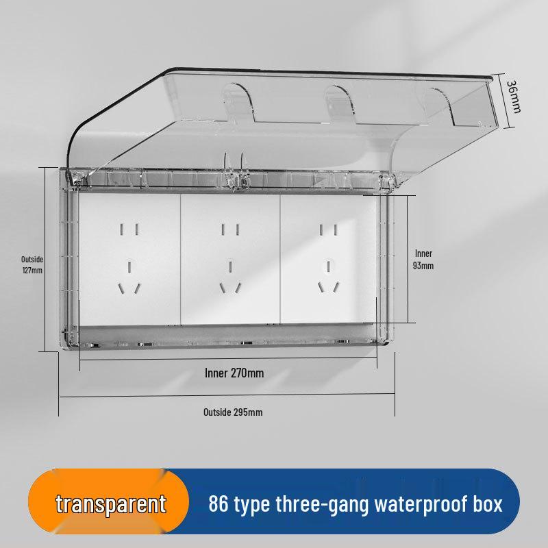 Type 86 Waterproof Bathroom Socket Cover: Child-Proof, Adhesive Shield Box