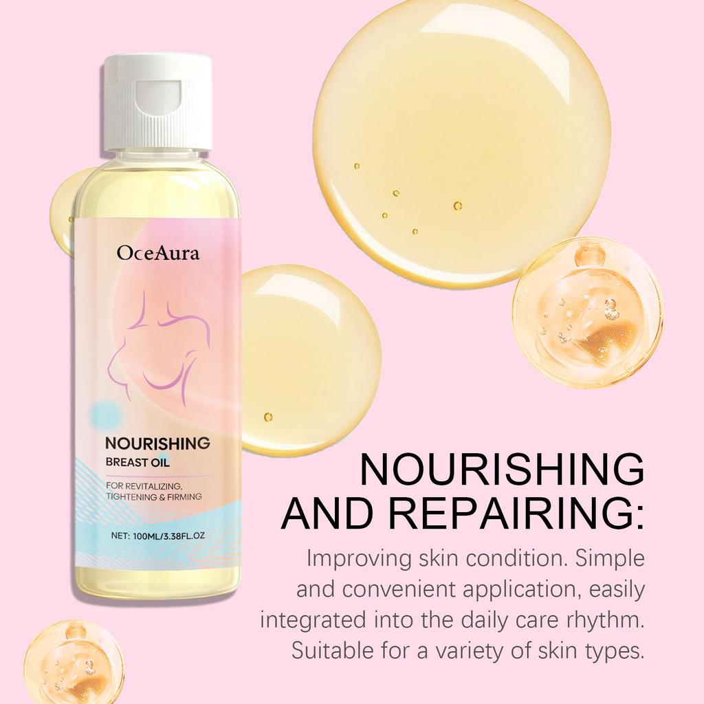 OceAura Breast Growth Oil Turmeric Lifts Chest Tighten Skin Firming Massage Deep Nourishment Breast Enlargement Oil for Women