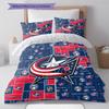 Columbus Blue Jackets Pattern Bedding Quilt Set Quilt Cover Pillowcase Home Decoration Gift (1 * duvet cover + 2 * pillowcase, without core)