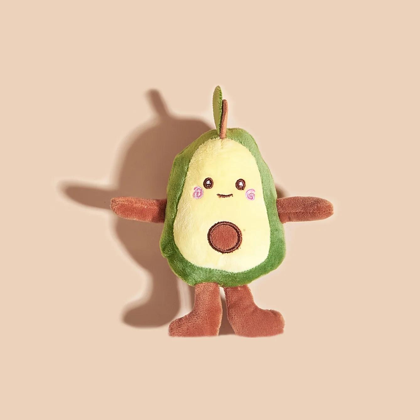 

Cartoon Avocado Plush Toy for Dogs Interactive Chew Squeaky Pet Toys Durable Puppy Teething Toys for Aggressive Chewers Cute XS зелёный