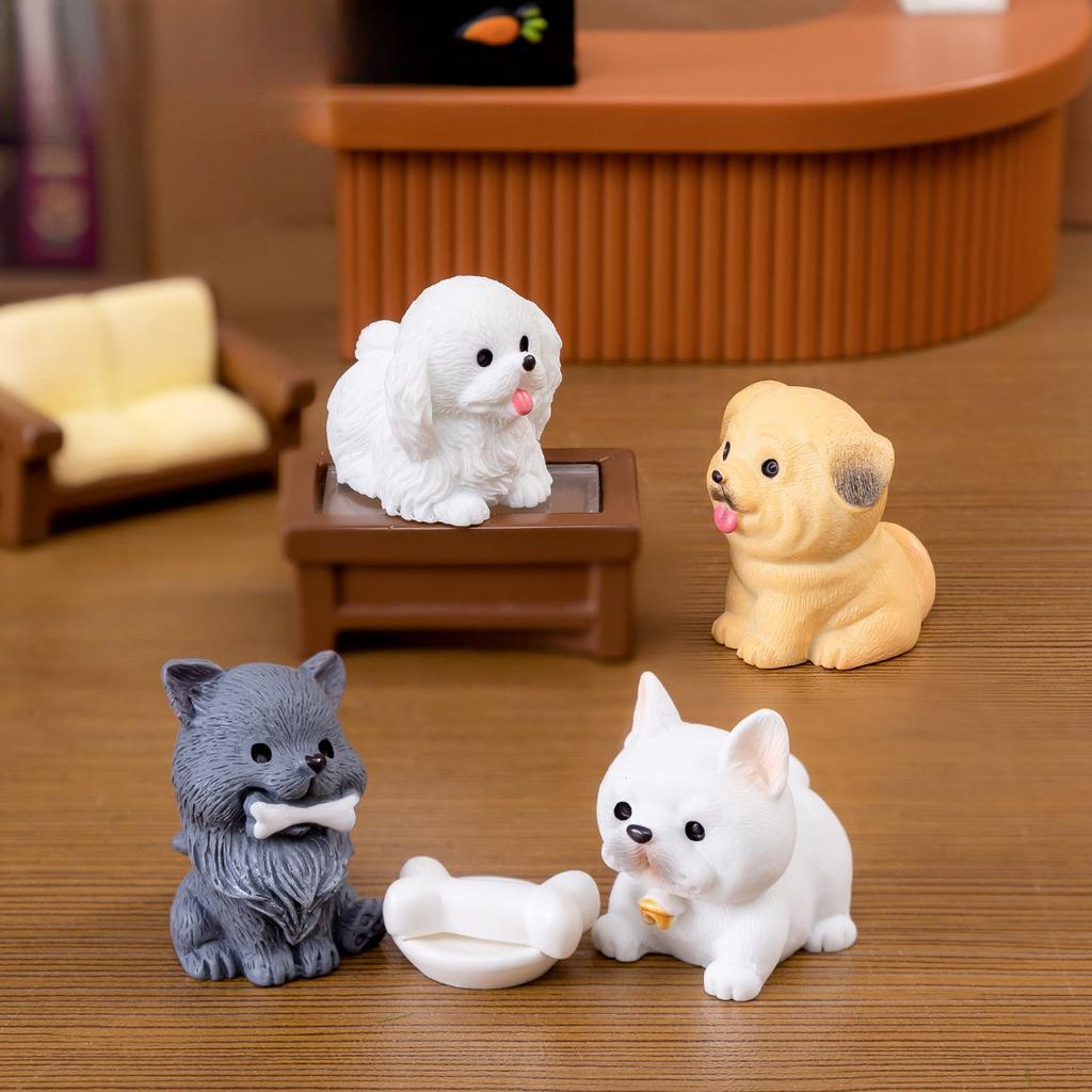 Car Desktop Mini Ornament Micro Landscape Creative Cute Realistic Little Dog Figurine