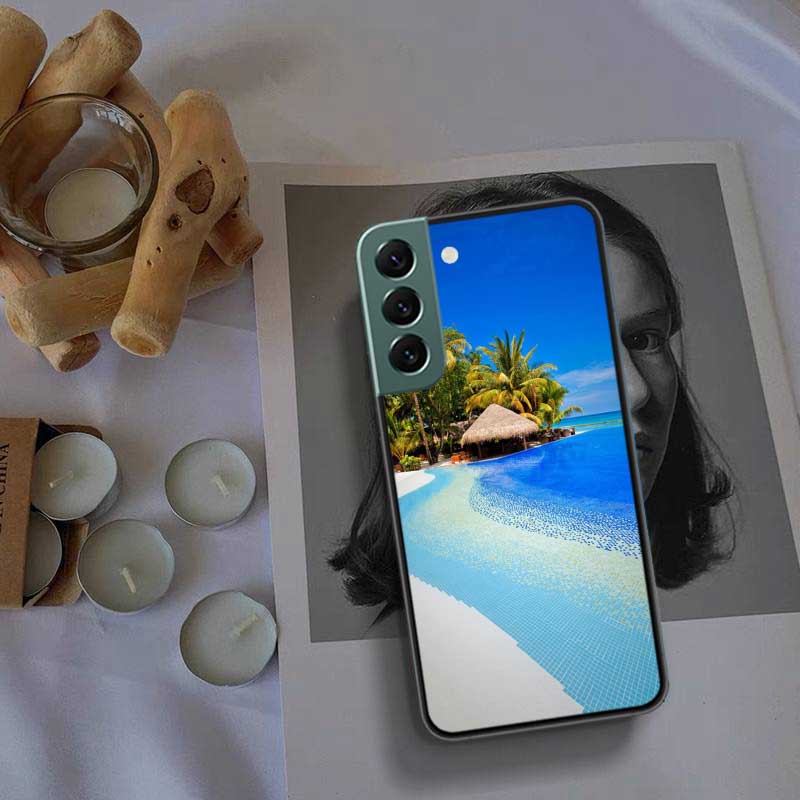 Sea Tropical Palm Trees Beach Phone Case For Samsung A16 A26 A36 A56 Galaxy A02S A12 A52S A13 A23 A33 A53 A54 A34 A24 A14 A22 A3