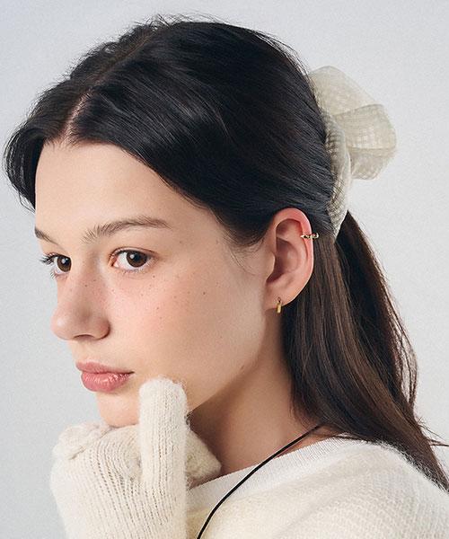 Dana Burton Organza Veil Grid Scrunchie