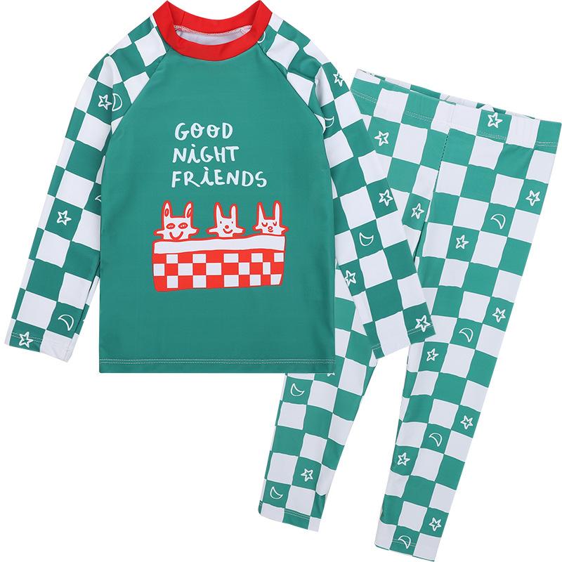 

2 Piece Boys Swimwear Kids Cartoon Long Sleeve Bathing Suit Sun Protection Quick-Drying Swimsuit for Babies 4