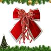 Velvet Fabric Bow Christmas Tree Decoration Velvet Vintage Ribbon Christmas Tree Bow Ornaments Home Decor For Holiday Wedding