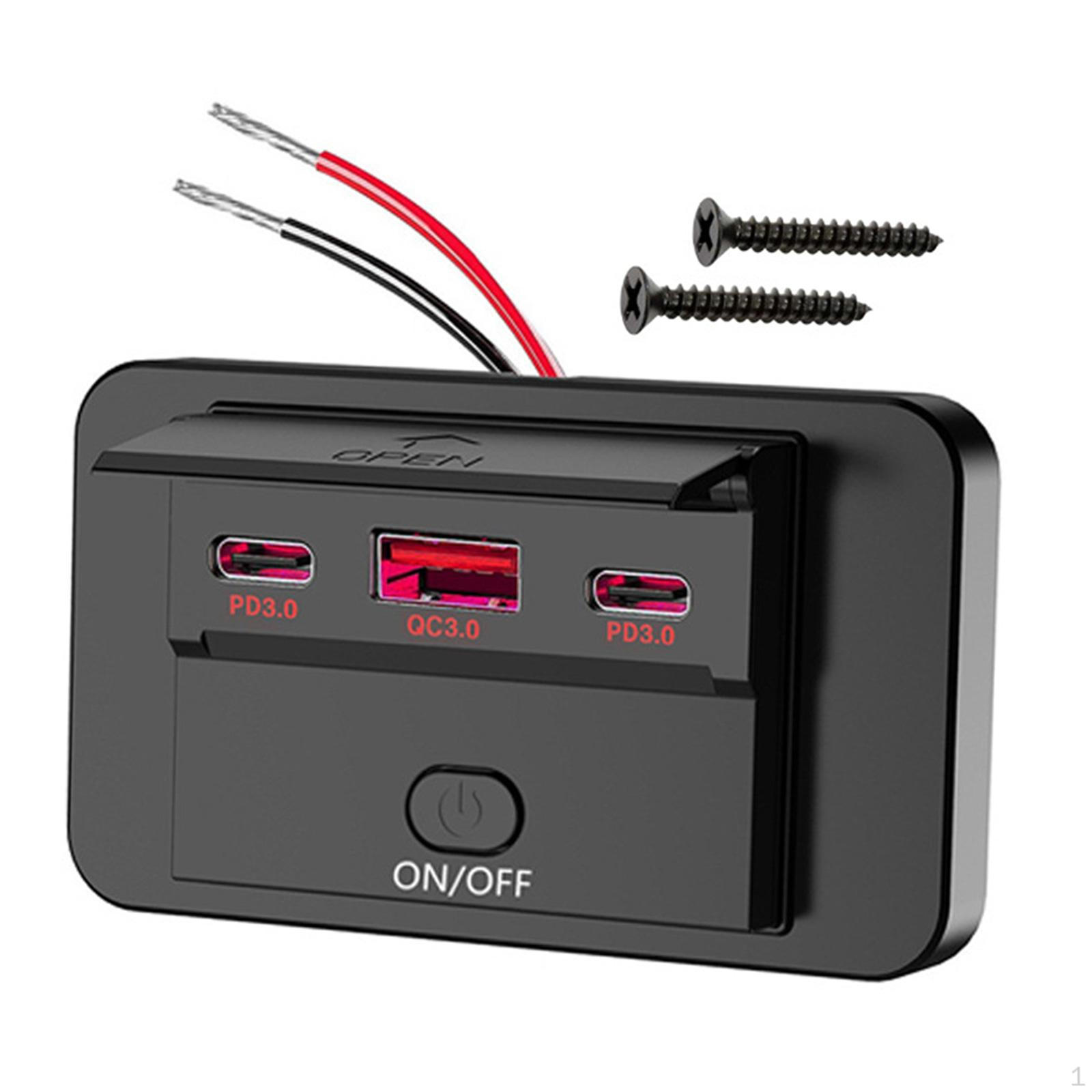 

Автомобильное зарядное устройство USB для автодома, панель розеток для мотоциклов, лодок, автобусов