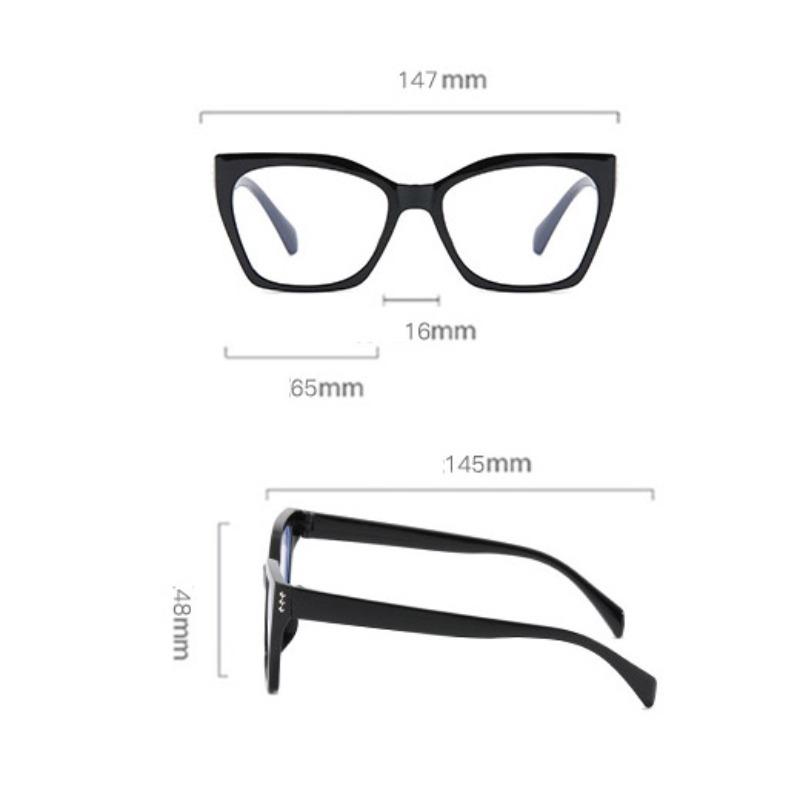 Retro Anti-blue Light Women Cat Eye Eyeglasses Frame Brand Designer Flat Mirror Computer Goggles
