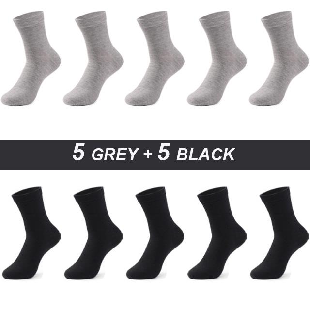 10 Pairs Plus Size Men's Socks Cotton High Quality Black White Business Soft Breathable Winter Male Long Socks New Style