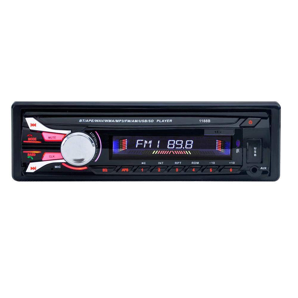 Car Radio Audio Stereo FM Aux Input Receiver SD USB MP3 Player In Dash Bluetooth 1 DIN Removable