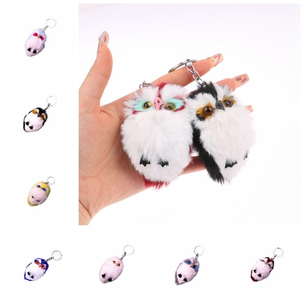

Cartoon Owl Plush Pendant Mini Plush Fur Owl Plush Fur Owl Keyring Car Trinket