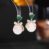 Ladies' Light Luxury Design Elegant Heart-shaped Bow Imitation Pearl Earrings Fashionable and Versatile Niche Design Earrings