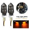 4PCS/set Mini Motorcycle Smoke Lens Turn Signal Light 5LED 12V Amber Blinker Indicator Lamp Motorcycle Turn Signal Lamps