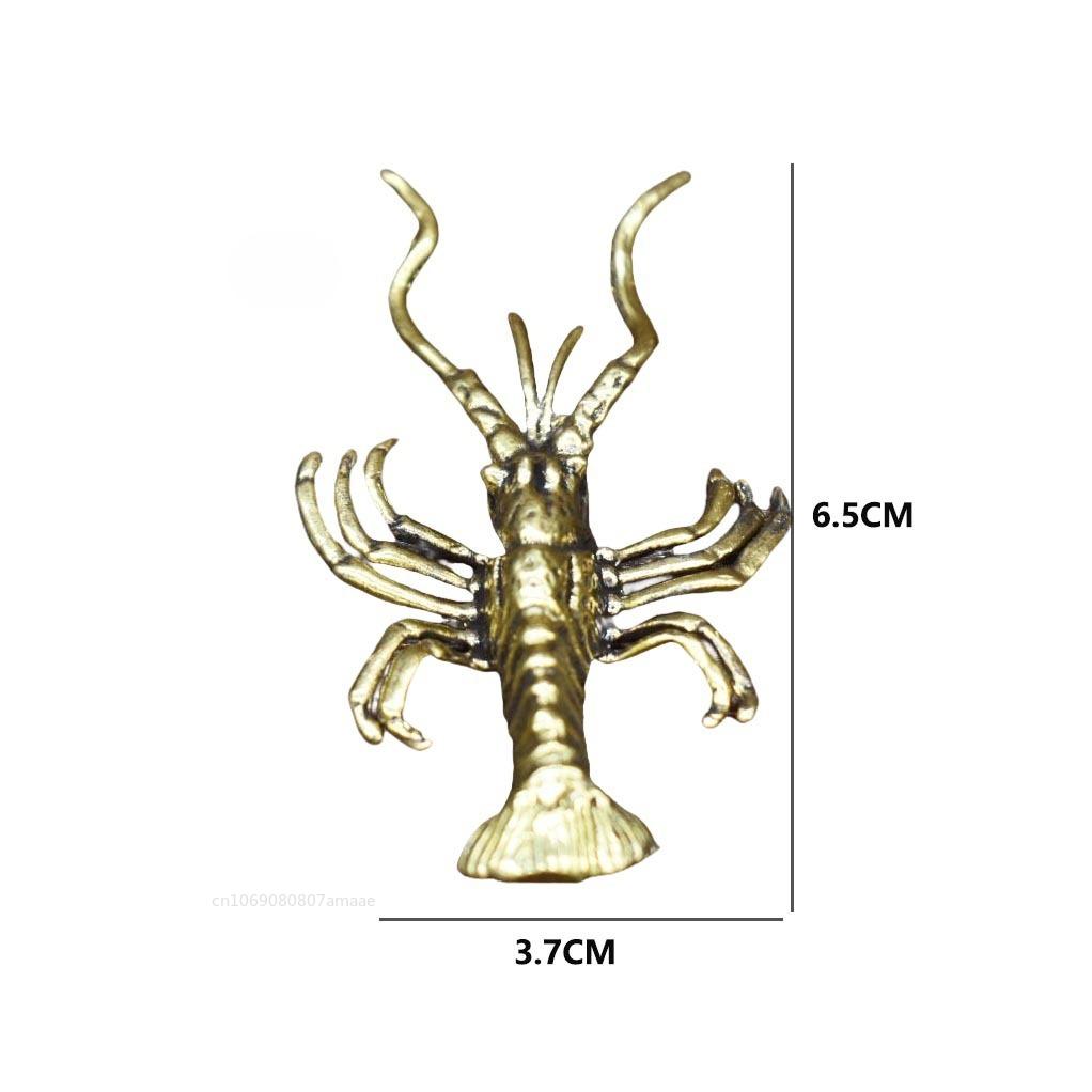 Vintage Artificial Animal Lobster Brass Miniature Figurines Vintage Ornament Lifelike Crayfish Simulation Tea Pet Desk Decor
