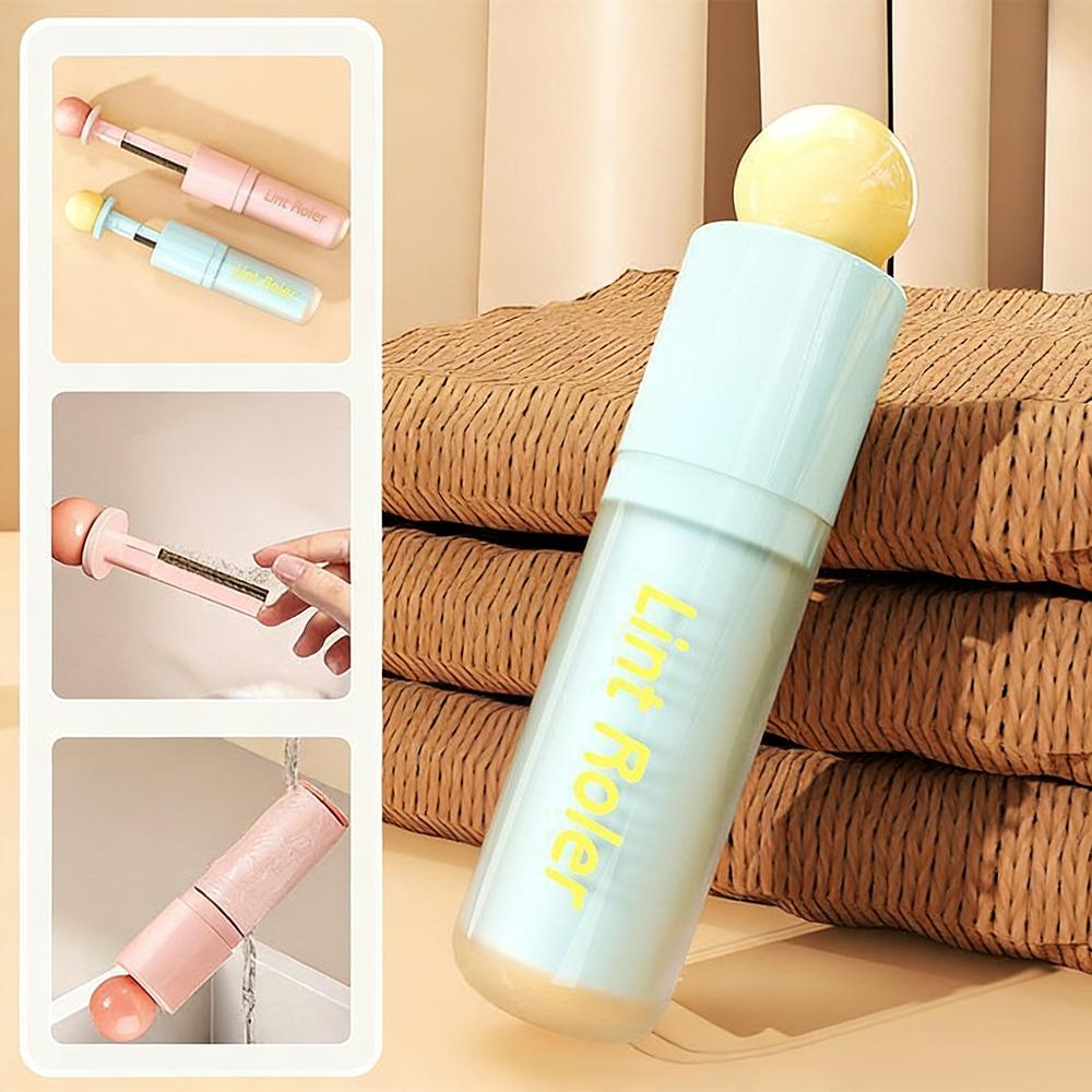 2in1 Clothes Hair Sticky Roller Dopamine Washable Lint Remover Extendable Dust Removal Garment Hair Scraper for Home&Travel