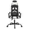 Gaming Chair Swivel Black and White PU Leather
