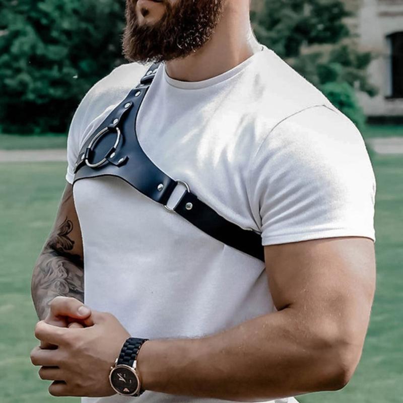 Fashion PU Shirt Sleeve Holder Adjustable Armlet Bracelets for Nightclub Male