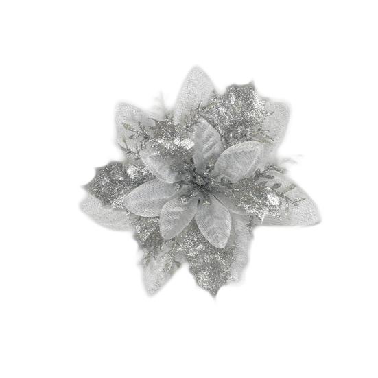 Zarte Weihnachts-Kunstblume, doppellagig, leuchtende Farben, Festival-Requisite