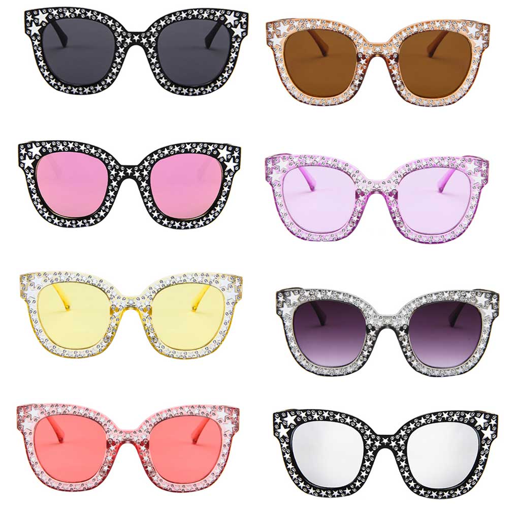 Women Girls Summer Transparent Lens Star Personality Punk Eyeglasses Retro Eyewear