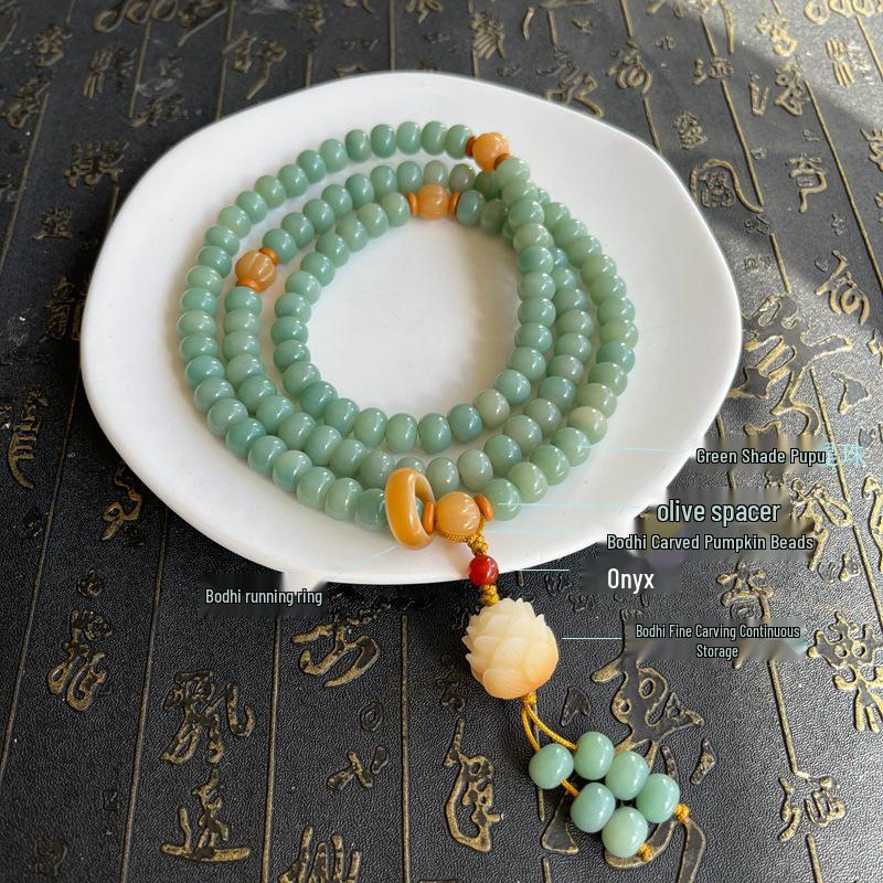 Elegantes mehrsträngiges Lotus-Perlenarmband für Damen: Antiker chinesischer Stil, Cool und Schick