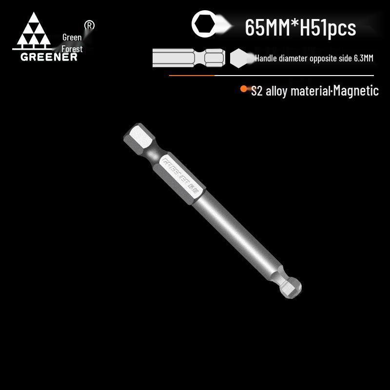 Green Forest High-Hardness Ball Head Magnetic Hex Screwdriver for Electric & Hand Drills
