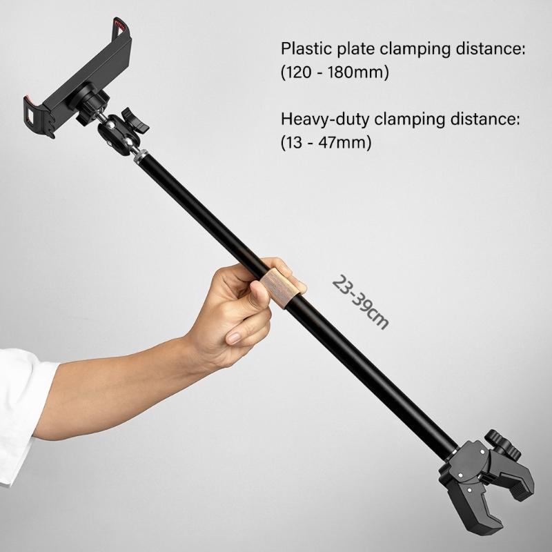 Supporto Regolabile per Telefono e Tablet Braccio Telescopico Morsetto Rotazione a 360 Gradi Staffa Per Accessori Ufficio Casa Studio