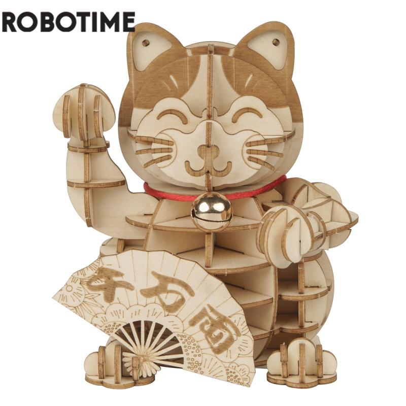 

Robotime Новый DIY Plutus Cat 3D деревянная игра-головоломка Сборка лодки игрушка в подарок для детей-подростков взрослых
