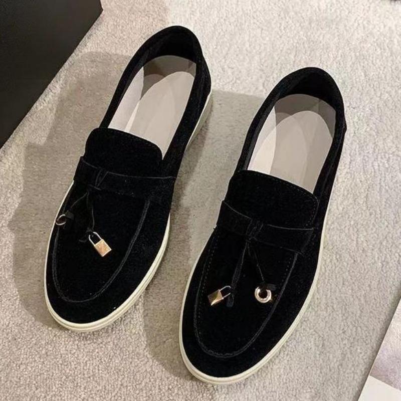 Fashion Women Flats 2025 New Trend Spring Autumn Platform Suede Loafers Casual Ladies Walking Non Slip Chaussure Femme Scarpe Da Donna