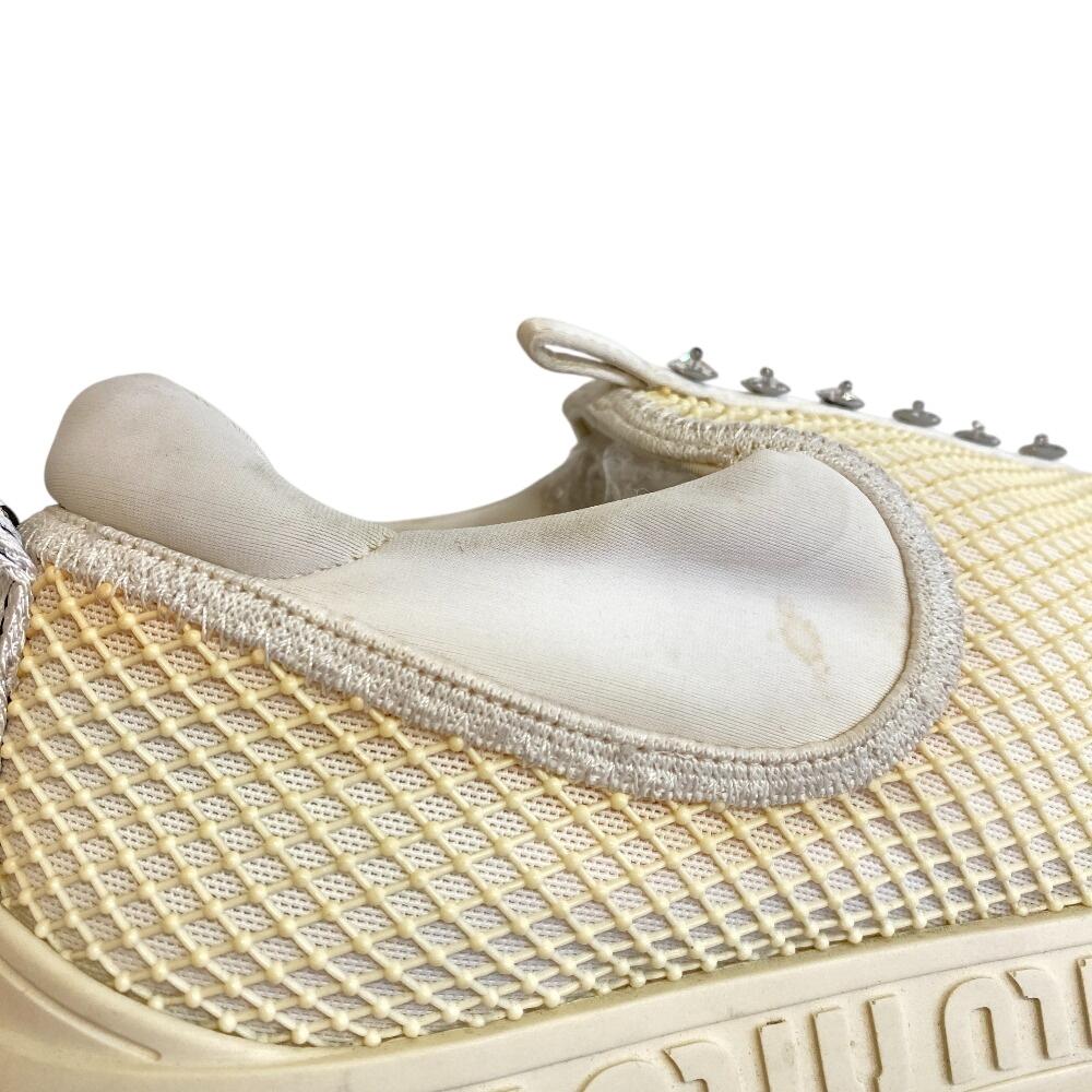 MIUMIU Síťované gumové nazouváky Bijoux Slonová kost guma Dámské Použité