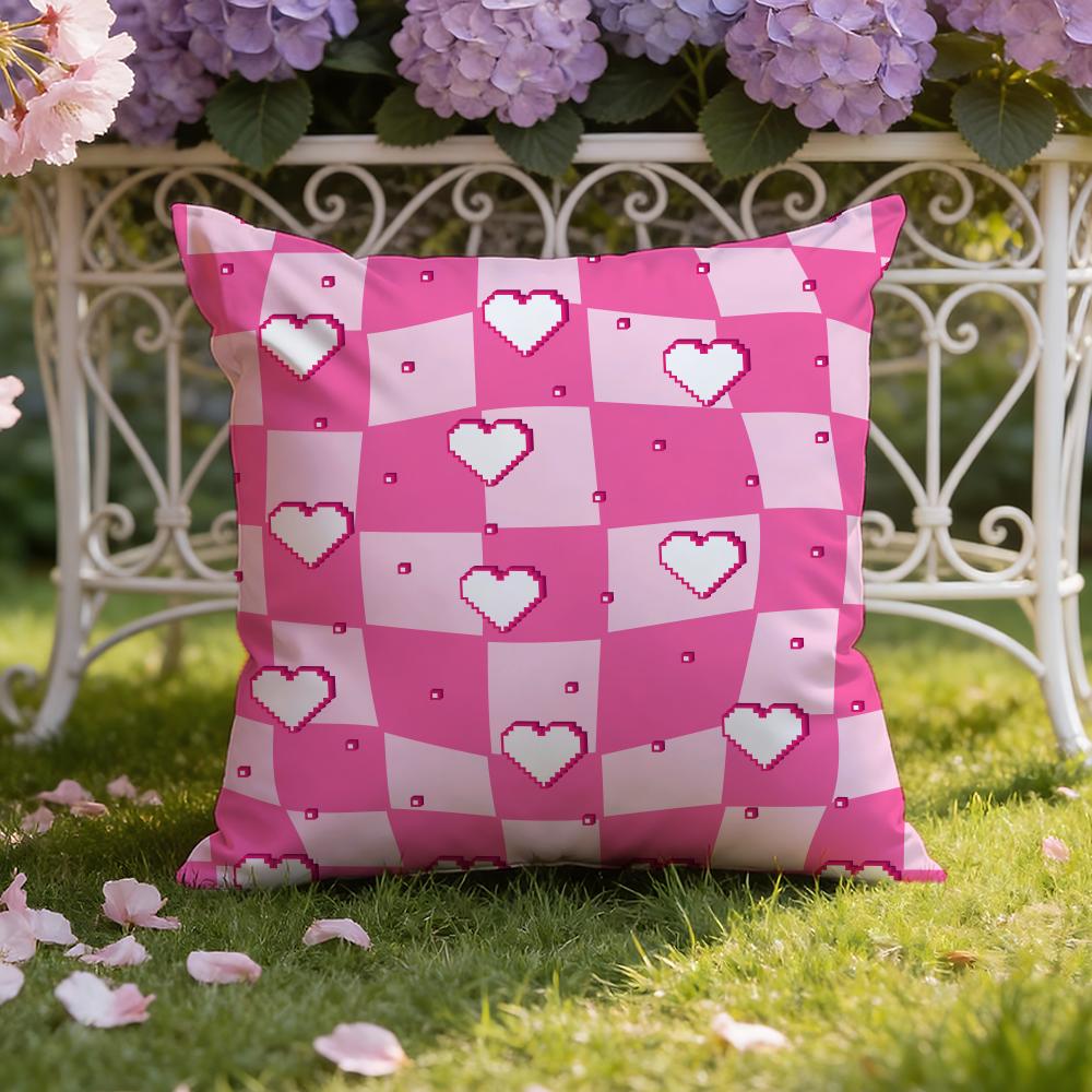 Cute Valentine's Day Cushion Cover Home & Car Dual-Scene Pillow Cover: Reversible for Premium Comfort