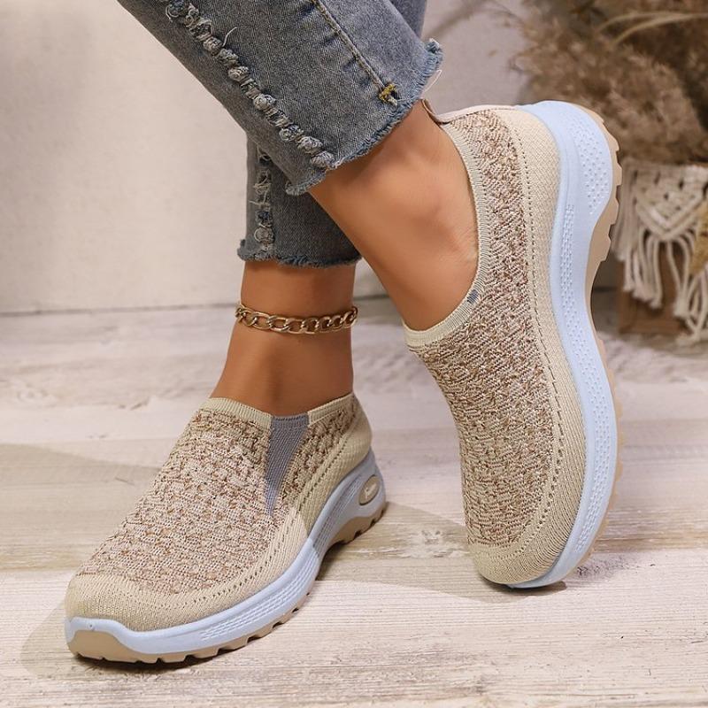 2025Women Walking Shoes Air Cushion Non Slip Orthopedic Shoes Ladies Platform Mules Breathable Wedge Female Sneakers