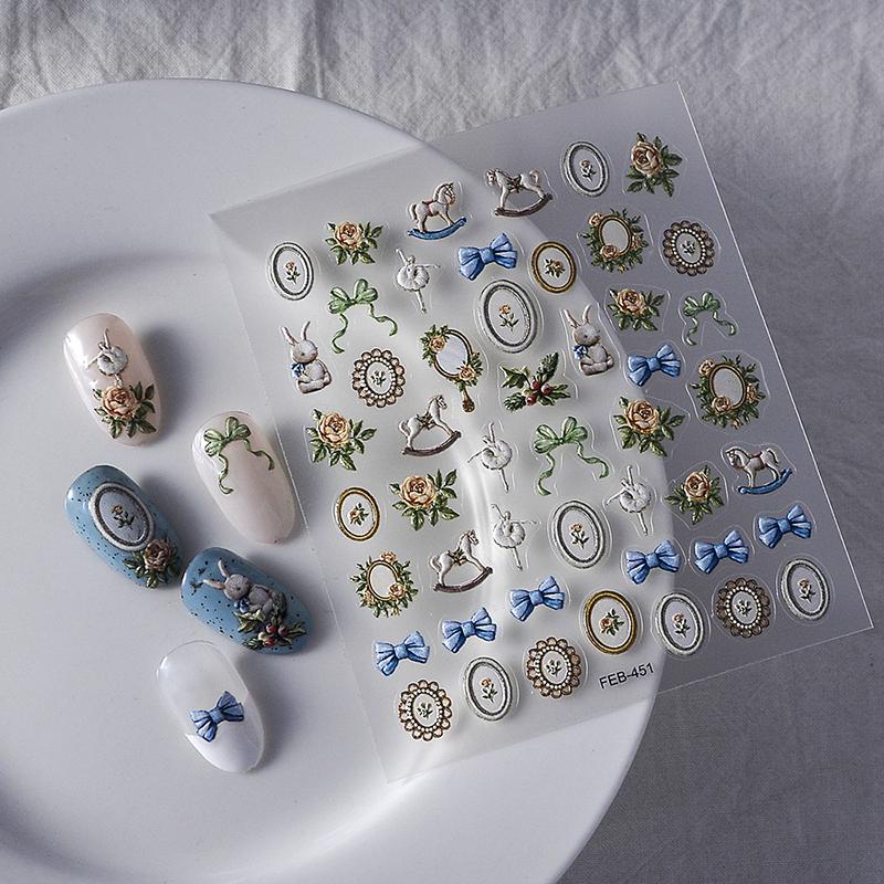 Nail Relief Stickers Nail Three-Dimensional Stickers Nail Decoration Diy Pretty