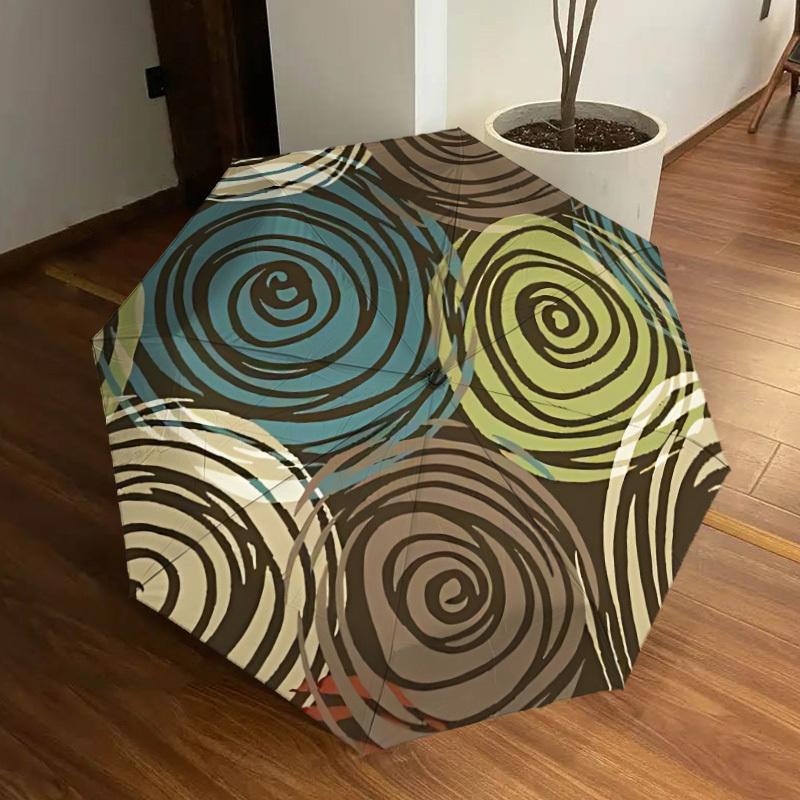 

1pc Spiral Pattern Automatic Open/Close Umbrella, Folding Compact Umbrella with Lightweight Design for Women/Men yy251011090
