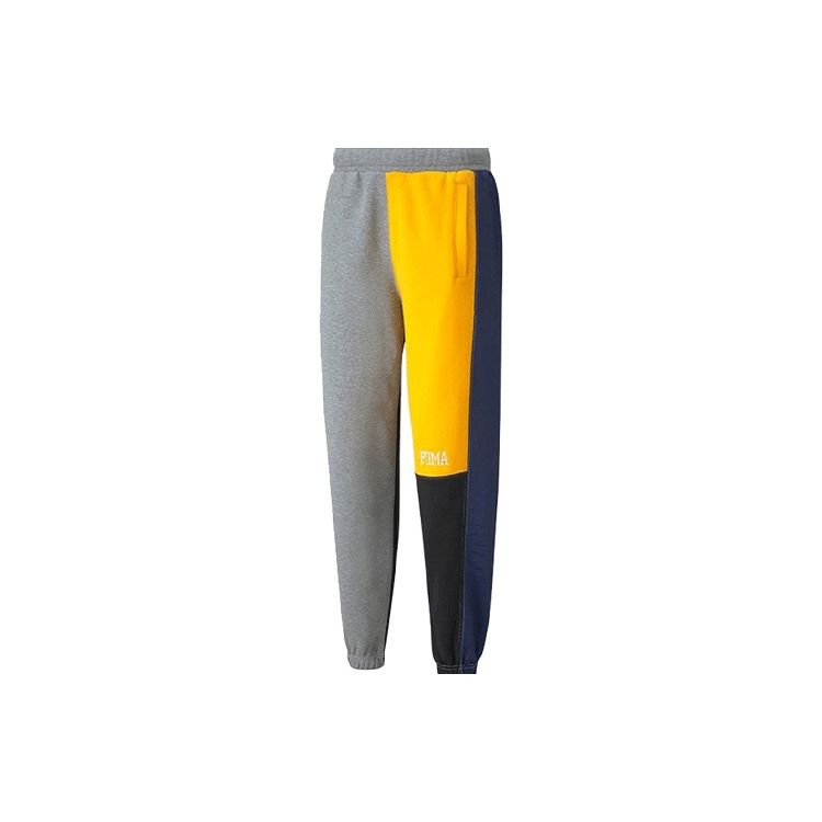 Puma Colorblock Retro Joggers With Elastic Cuffs Men Bottoms Grey 532087-01