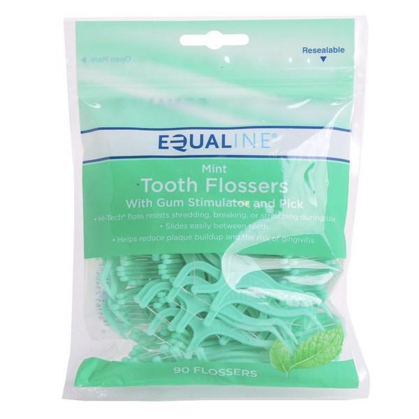

Equalline Tooth Flosser Floss Mint, 1 упаковка, 90 штук