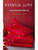 Embroidered Red Wedding Pillow - All-Cotton Feather Velvet for Newlywed Celebration