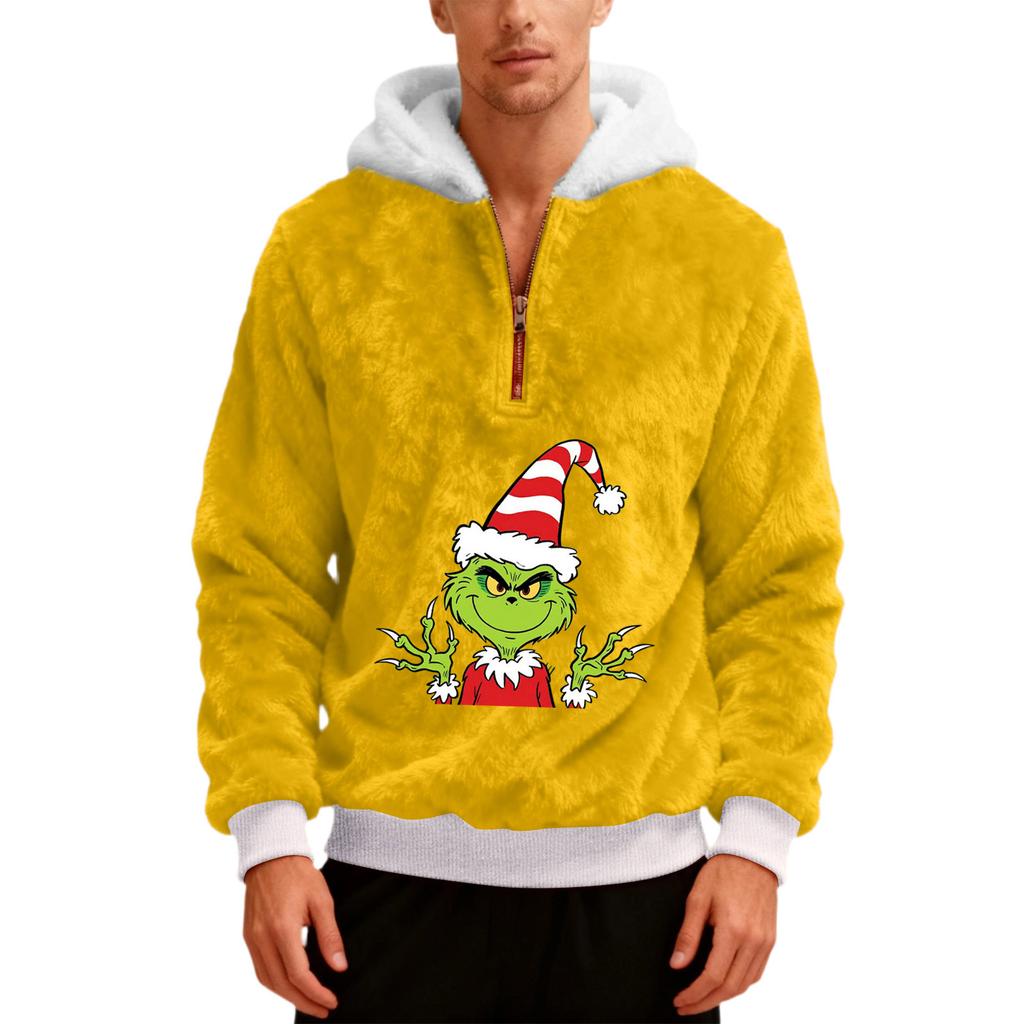 Men's  Plush  Half  Zipper  Hooded Hood  Hoodie