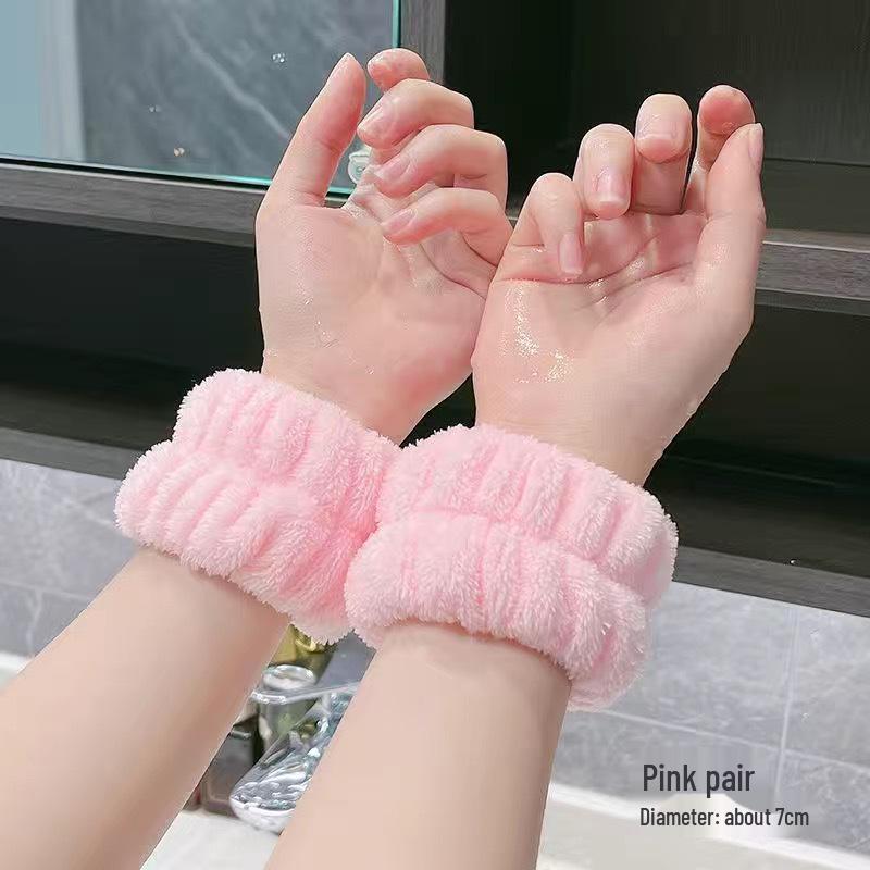 Plush Flannel Absorbent Wristbands & Splash-Proof Headband Set