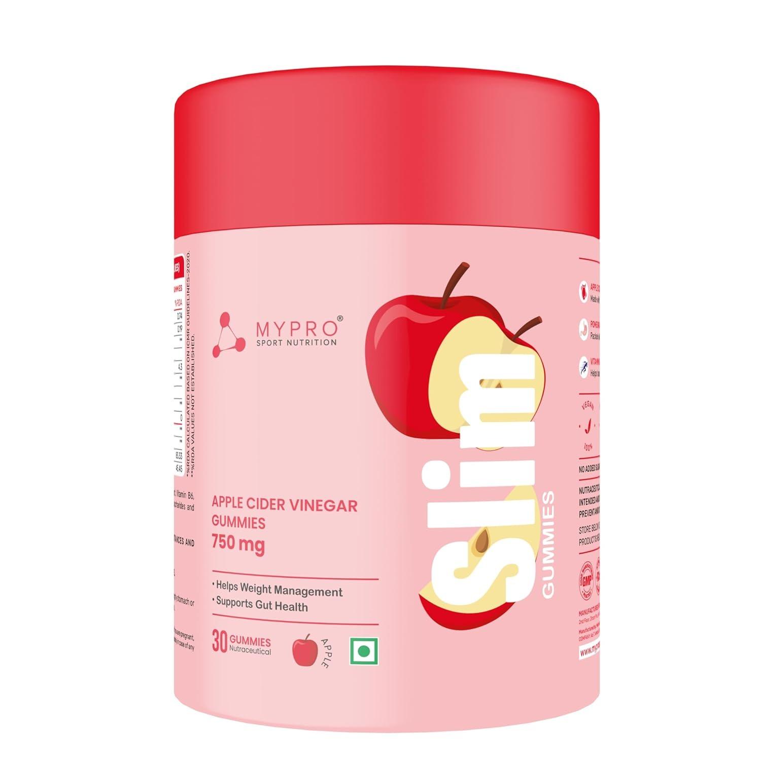 Жевательные конфеты для похудения (30 шт), Slim Gummies Apple Cider Vinegar,  Mypro Sport Nutrition