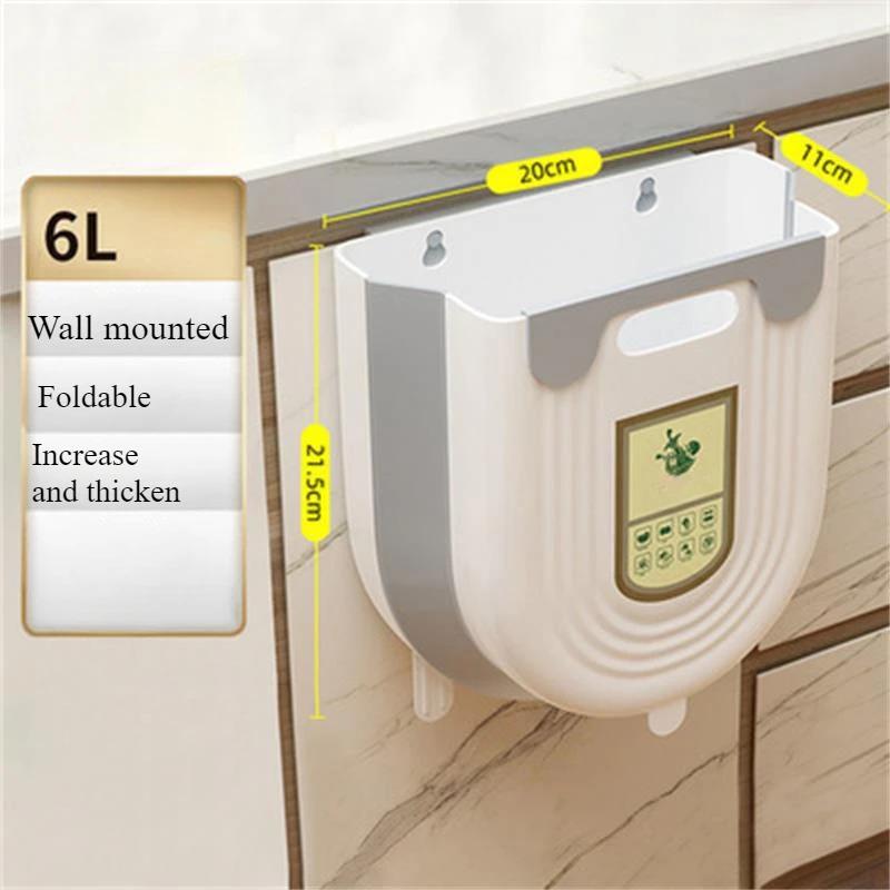 Hanging Kitchen Trash Can Foldable Small Trash Can Multifunctional Garbage Basket Suitable For Cabinets No Smell Kitchen Bins