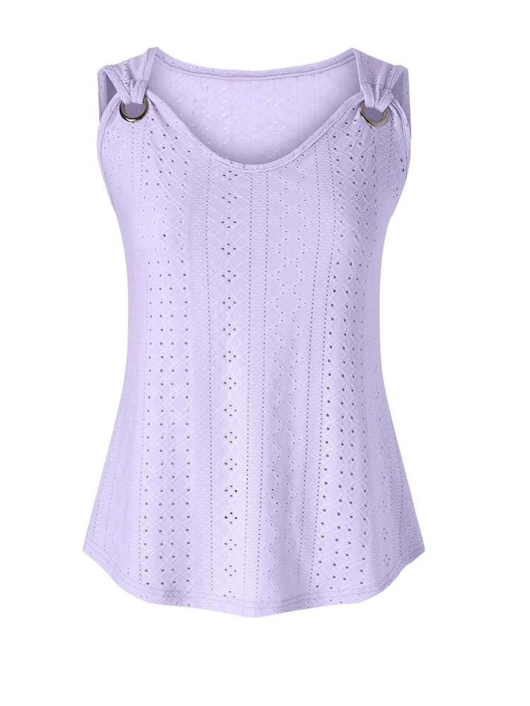 T-shirt sans manches à col en V pour femme, couleur unie, ample