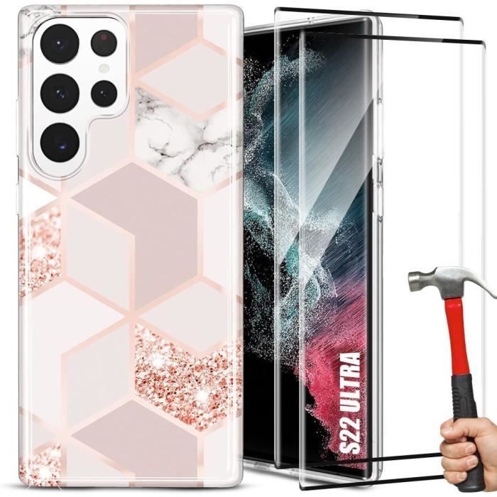Coque - BOOLING - Samsung Galaxy S22 Ultra - Slim et Élégant - Protection supérieure - Rose